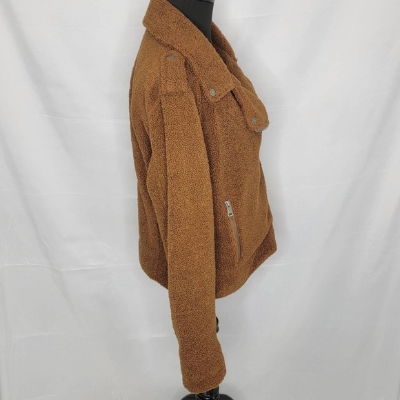 MAX Studio Brown sherpa moto jacket - Picture 6 of 16